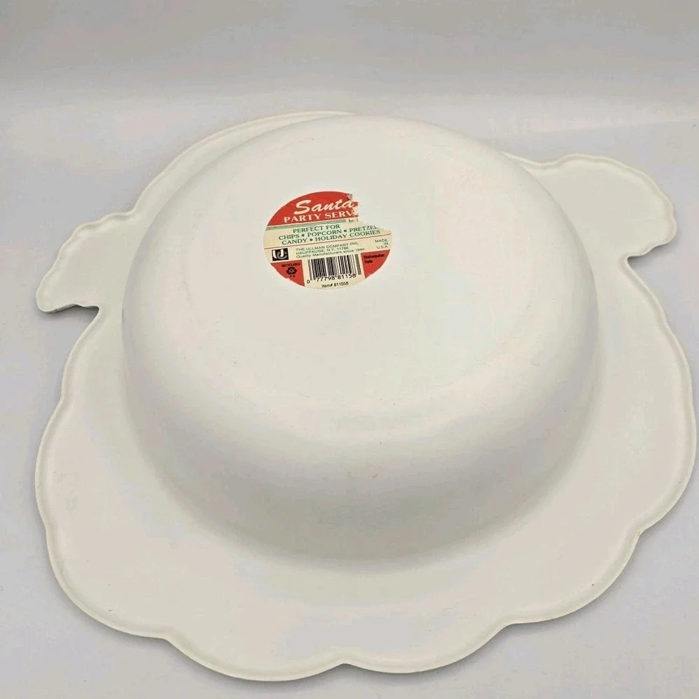 Ullaman Vintage Santa Serving Bowl Platter Made In The USA Christmas Holiday‎